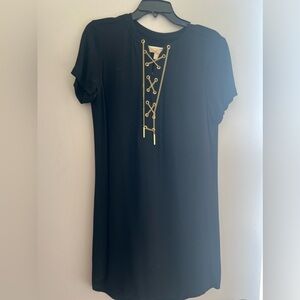 Black gold chain michael kors dress